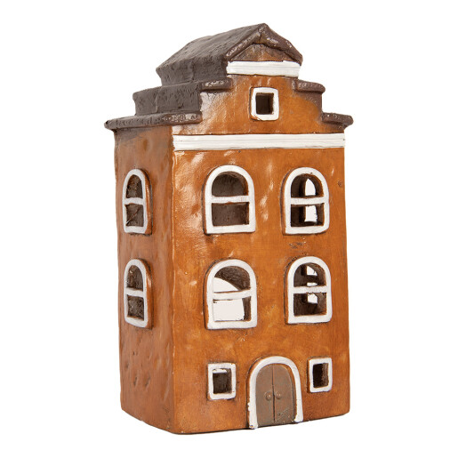 Candela Casuta Craciun ceramica multicolora 20x15x34 cm