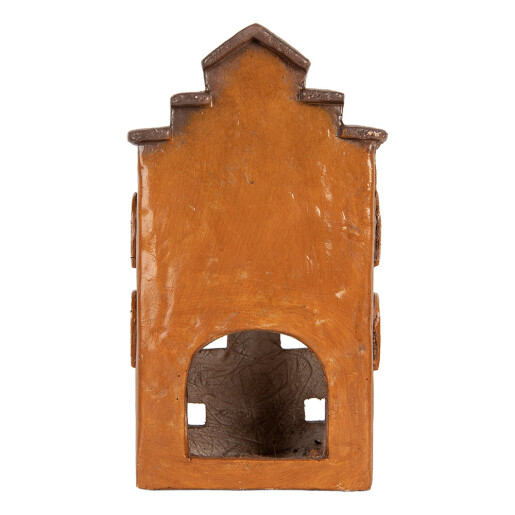 Candela Casuta Craciun ceramica multicolora 20x15x34 cm