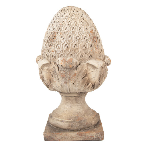 Con brad decorativ ceramica bej 27x27x45 cm