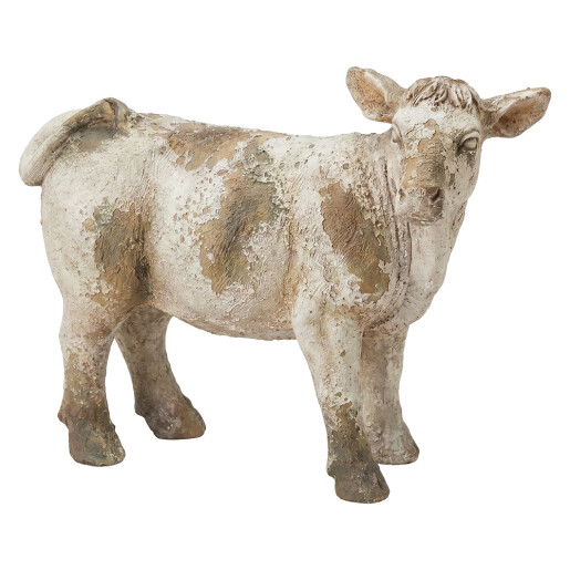 Figurina Vacuta ceramica bej 43x17x31 cm
