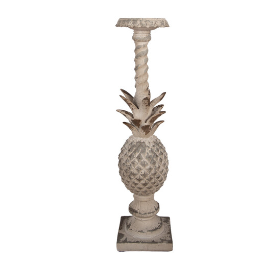 Sfesnic lumanare ceramica bej 13x13x50 cm