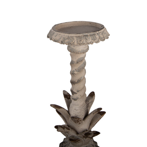 Sfesnic lumanare ceramica bej 13x13x50 cm
