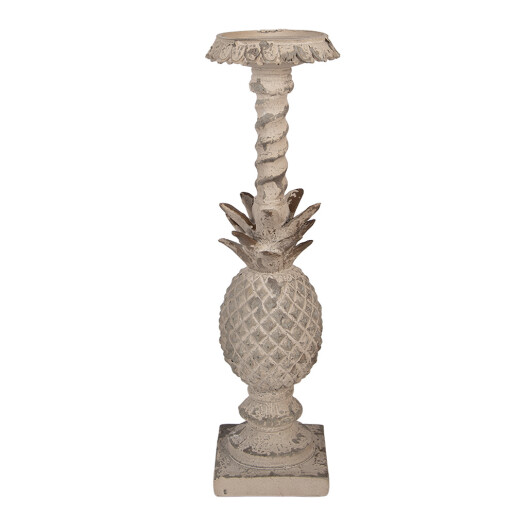 Sfesnic lumanare ceramica bej 11x11x41 cm