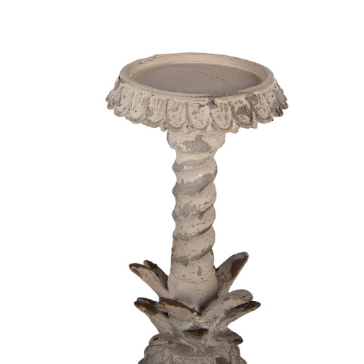 Sfesnic lumanare ceramica bej 11x11x41 cm