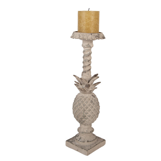 Sfesnic lumanare ceramica bej 11x11x41 cm