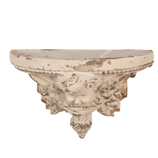 Decoratiune perete ceramica bej vintage 33x14x21 cm