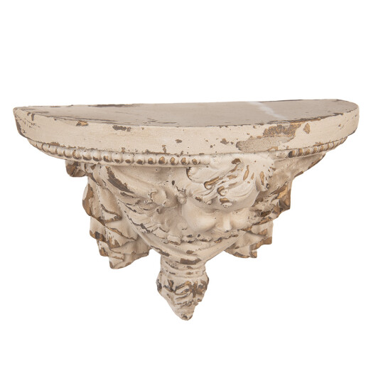 Decoratiune perete ceramica bej vintage 33x14x21 cm