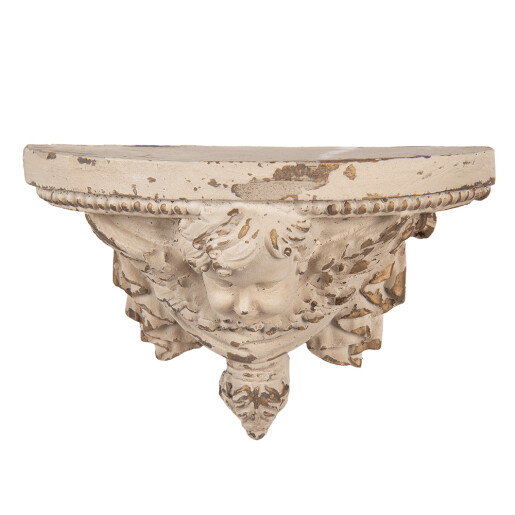 Decoratiune perete ceramica bej vintage 33x14x21 cm