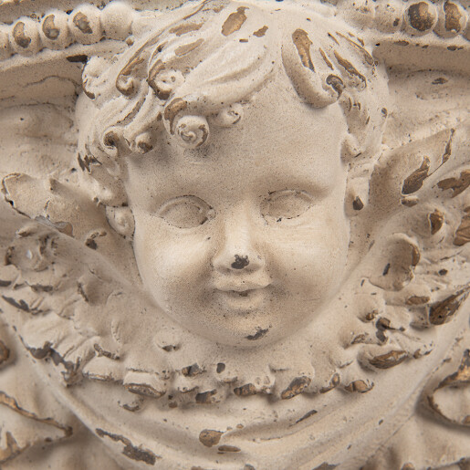 Decoratiune perete ceramica bej vintage 33x14x21 cm