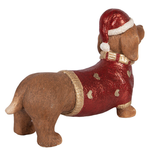 Figurina Craciun Catelus ceramica multicolora 42x12x27 cm