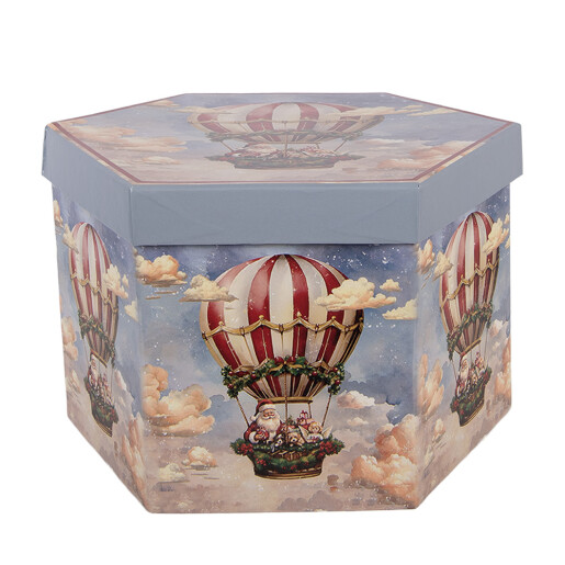 Set 14 globuri brad Craciun in cutie cadou Balon Zburator (14) 8x8x8 cm