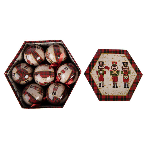 Set 14 globuri brad Craciun in cutie cadou Spargatorul de Nuci (14) 8x8x8 cm