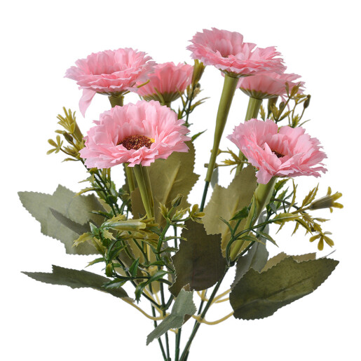 Buchet flori artificiale verzi roz deschis 10x10x30 cm