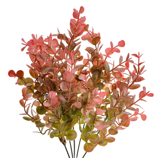 Buchet plante artificiale verzi rosii 12x12x35 cm