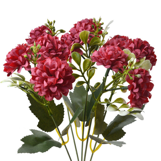 Buchet flori artificiale verzi rosii 15x8x30 cm