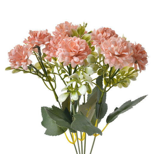 Buchet flori artificiale roz somon verzi 15x10x31 cm