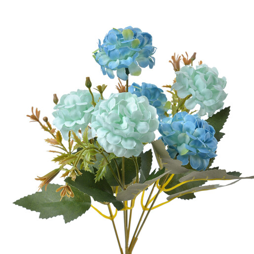 Buchet flori artificiale verzi albastre 15x10x30 cm
