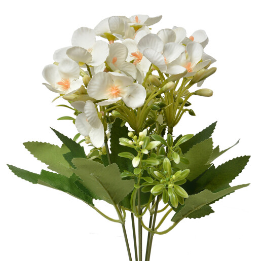 Buchet flori artificiale verzi albe 15x15x30 cm