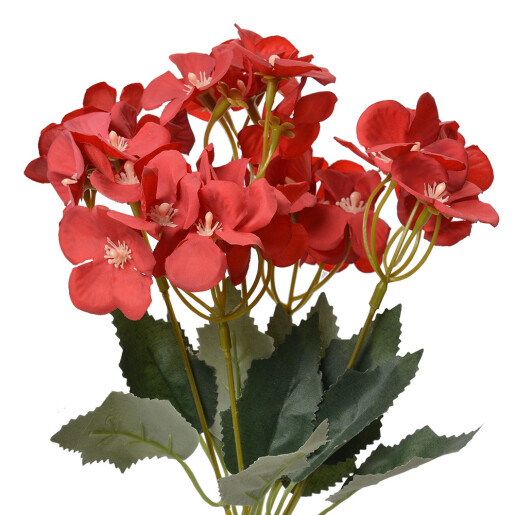 Buchet flori artificiale rosii verzi 16x12x30 cm