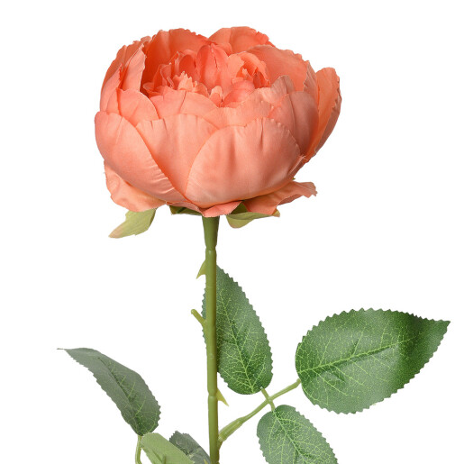 Trandafir artificial portocaliu verde 8x8x62 cm