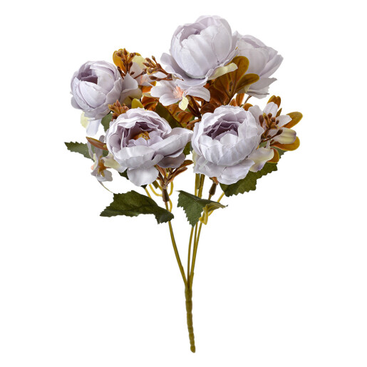 Buchet flori artificiale albastre verzi 12x10x34 cm