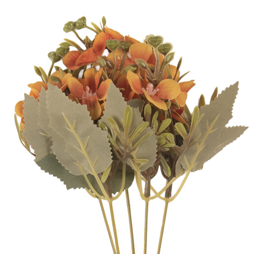 Buchet flori artificiale portocalii verzi 10x10x32 cm