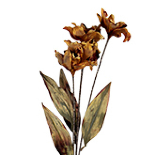 Floare artificiala portocalie verde 8x5x60 cm 