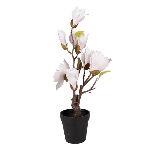 Magnolie artificiala alba in ghiveci 12x12x40 cm
