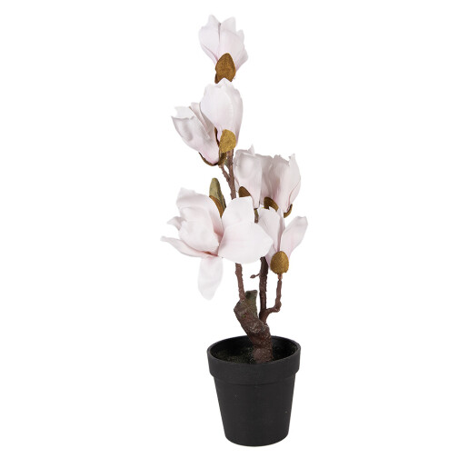 Magnolie artificiala alba in ghiveci 12x12x40 cm