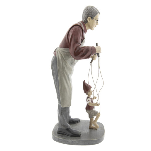 Figurina Pinochio si Gepeto polirasina multicolora 16x14x36 cm