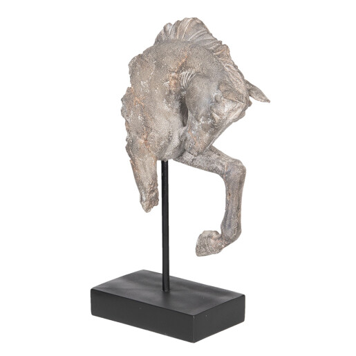 Figurina Cal polirasina gri neagra 28x12x43 cm