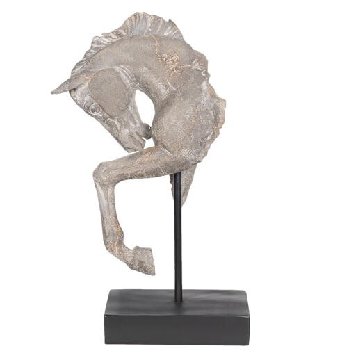 Figurina Cal polirasina gri neagra 28x12x43 cm
