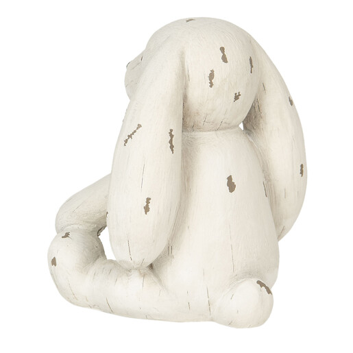 Figurina polirasina alb antichizat Catelus 14x12x16 cm