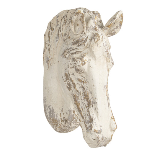 Figurina Cal perete polirasina alba vintage 32x16x45 cm