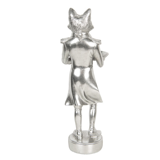 Figurina Vulpe polirasina argintie 19x14x44 cm