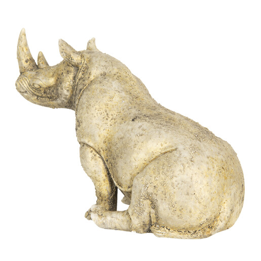 Figurina Rinocer polirasina bej 27x15x17 cm