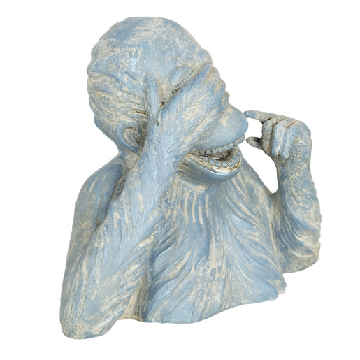 Figurina Maimuta polirasina albastra 24x11x19 cm