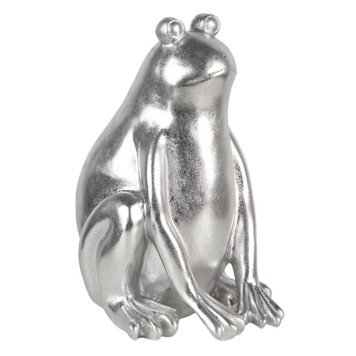 Figurina Broscuta polirasina argintie 20x20x30 cm