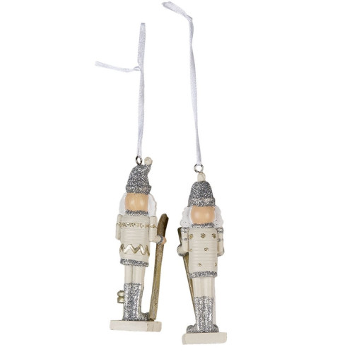 Set 2 ornamente brad Spargatorul de Nuci din polirasina 3 cm x 3 cm x 10 h