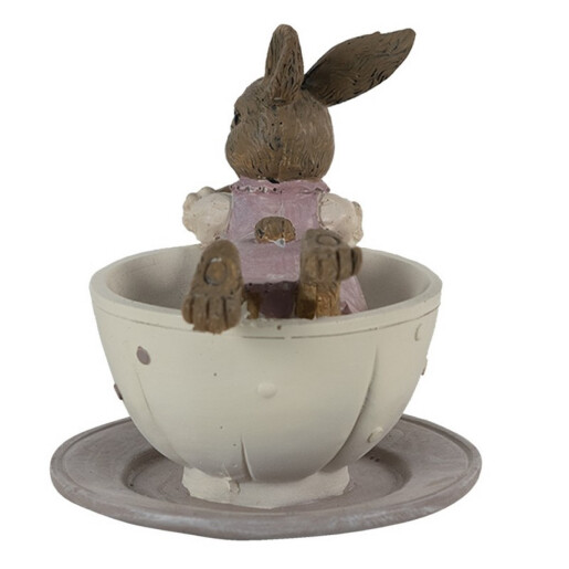 Figurine Iepuras Paste in ceasca din polirasina 10x8x9 cm