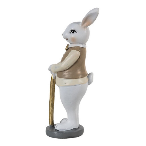 Figurina Iepuras Paste Boy polirasina bej alb 5x5x15 cm