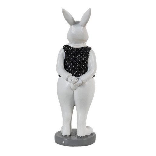 Figurina Iepuras Paste Boy polirasina neagra alba 5x5x15 cm
