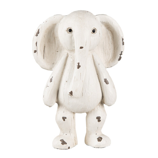 Set 2 figurine Elefanti polirasina bej vintage 6x4x10 cm