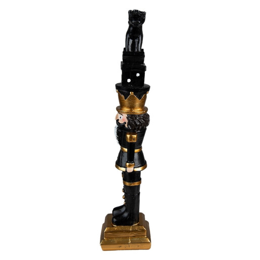 Figurina Spargatorul de Nuci polirasina neagra aurie alba 6x5x23 cm
