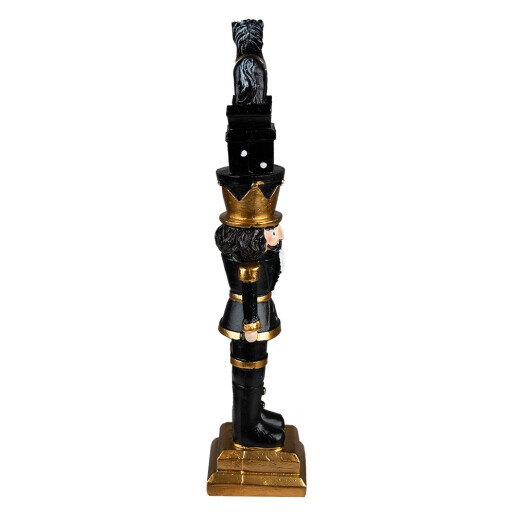Figurina Spargatorul de Nuci polirasina neagra aurie alba 6x5x23 cm