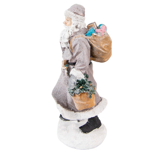 Figurina Mos Craciun polirasina multicolora 12x9x21 cm