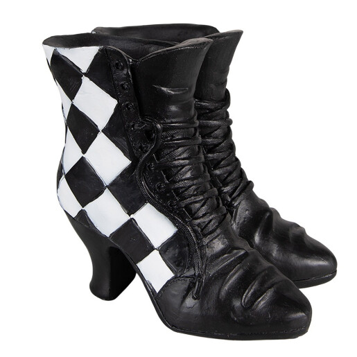 Decoratiune Cizme polirasina alba neagra 15x12x15 cm