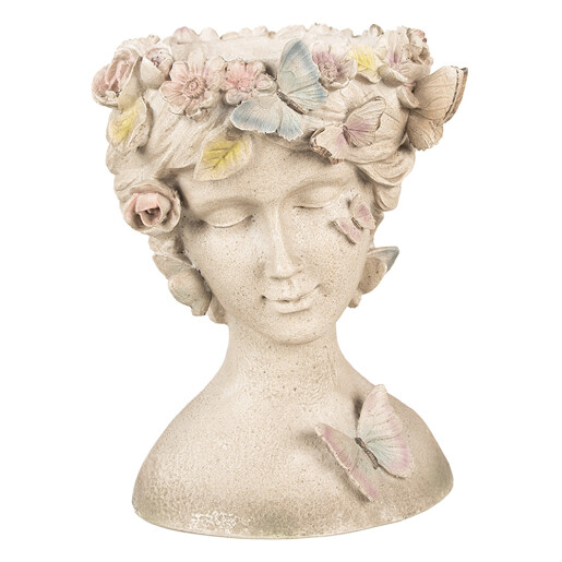 Ghiveci flori Femeie polirasina multicolora 20x18x26 cm