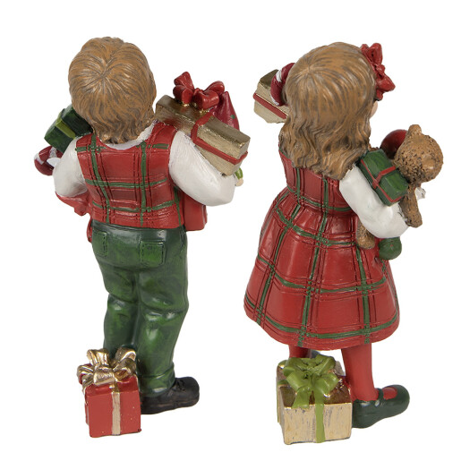 Set 2 figurine Craciun polirasina multicolora (2) 7x6x13 / 7x5x13 cm
