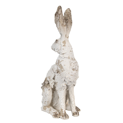 Figurina Iepuras Paste polirasina bej antichizat 24x17x47 cm